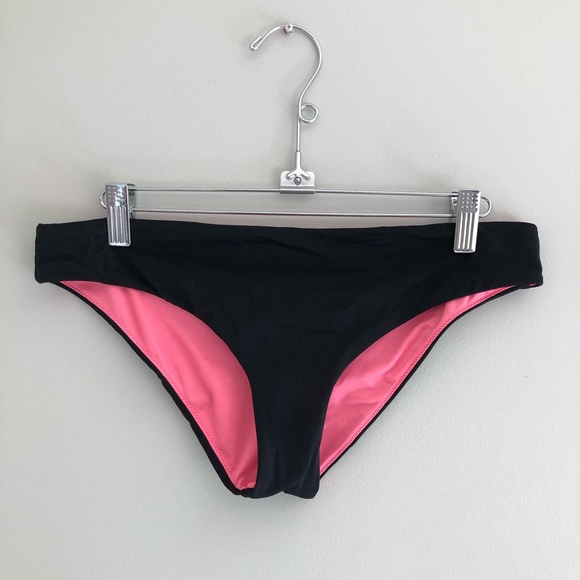 Victoria’s Secret Black Pink Bikini Bottoms Size M